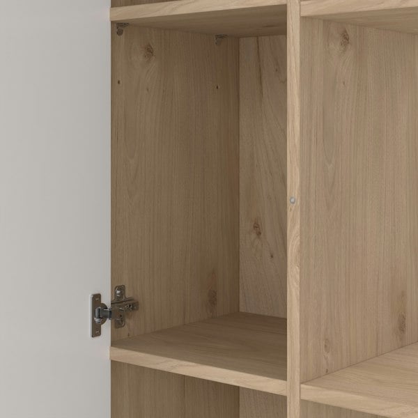Furniture To Go Maze Bookcase with 1 Door in Jackson Hickory and White High Gloss