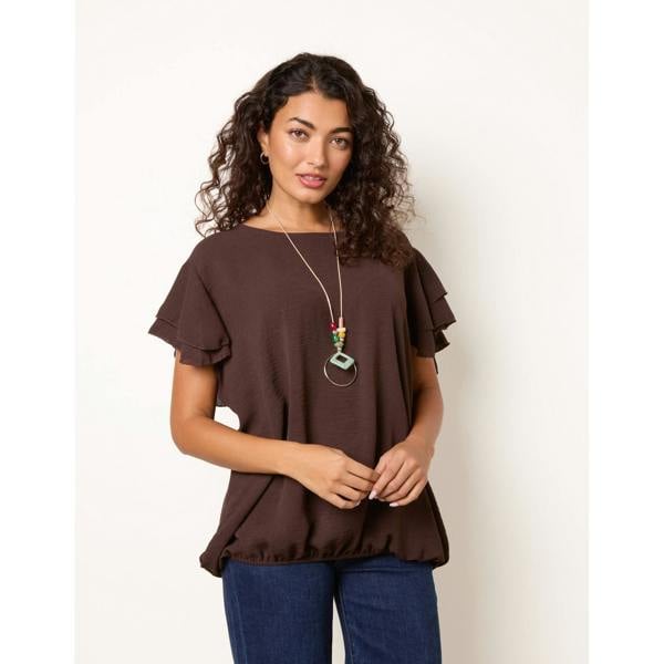Blue Vanilla Double Frill with Elasticated Hem Top