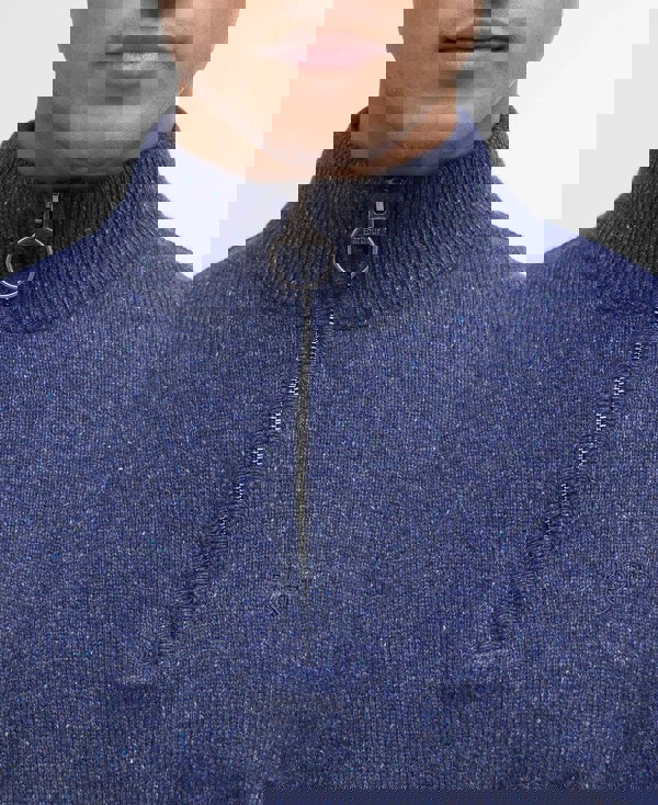 Barbour Tisbury Half Zip Knitted Jumper - Deep Blue