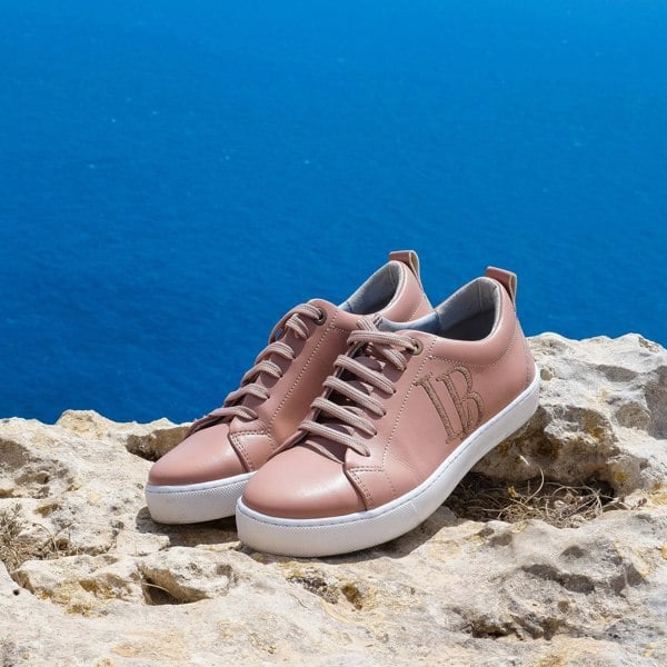 LaBante London Cruelty Free & Sustainable Apple Leather Vegan Tan Sneakers for Women