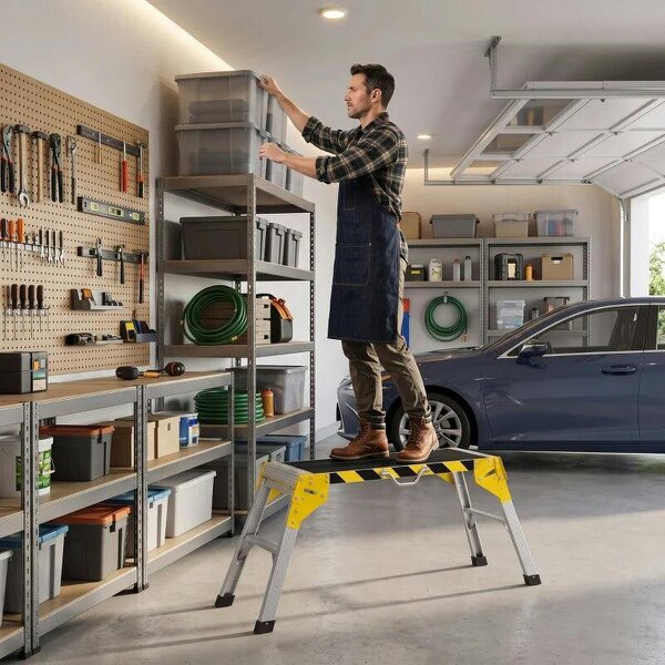 Work Bench, Foldable Aluminium Alloy Tool Stand with Handle, Non Slip, 150 kg, 110 x 32 x 50 cm