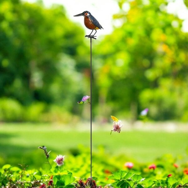 EDH Door Hardware Large Metal Kingfisher on Stake