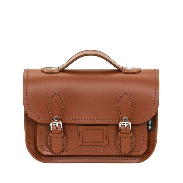 Chestnut Leather Midi Satchel - Midi Satchel - Zatchels