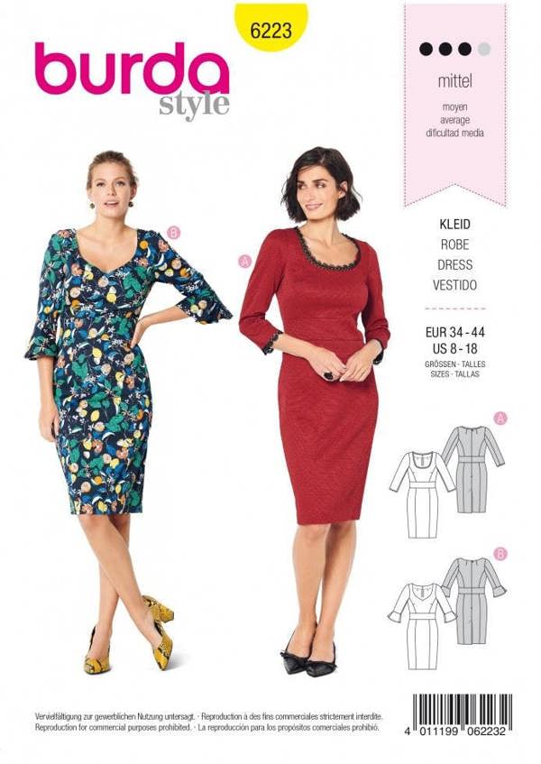 Burda Sewing Pattern 6223 Dresses For Women, Sizes 8-18 - Intermediate