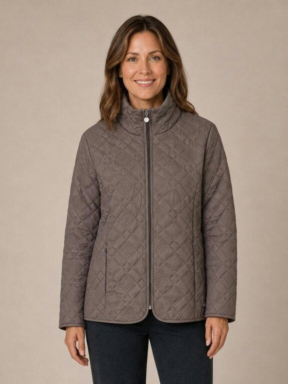 PennyPlain Diamond Quilt Jacket - Mink