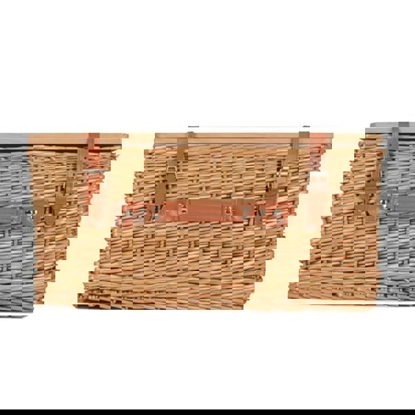 Double Steamed Empty Picnic Basket with Pinewood Lid