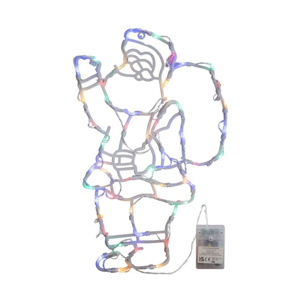 Samuel Alexander 44cm Battery Powered Light up Hanging Christmas Santa with Multi-Coloured  Multi-Action LEDs