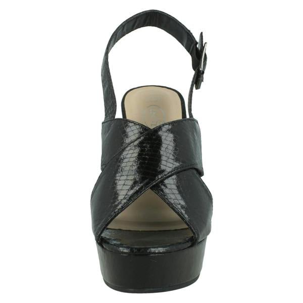 Spot On Ladies High Heeled Chunky Platform Sandals F12019