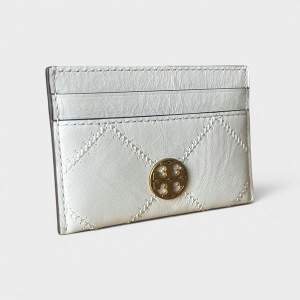 Tory Burch Stitched Detail Cardholder White