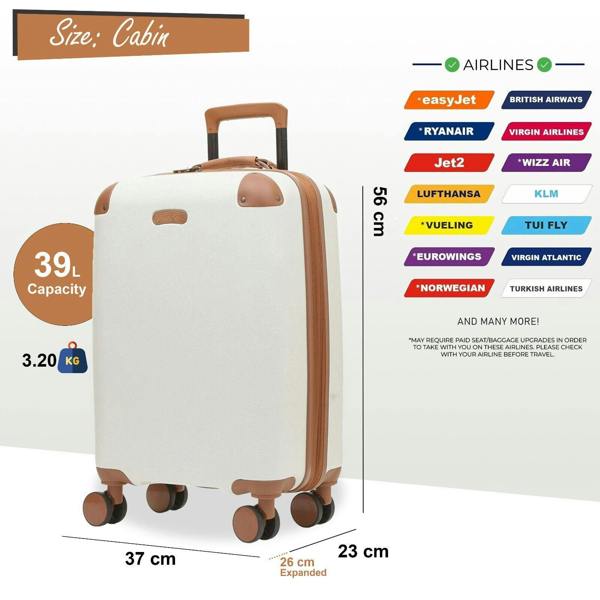 Rock Luggage Carnaby Hard Shell Classic Suitcase Set