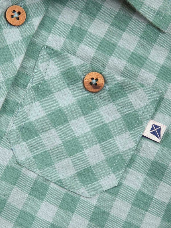 Kite Boys Organic Check Shirt Thyme