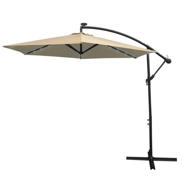 Monstershop Beige 3m LED Cantilever Parasol