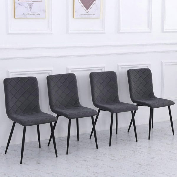 83cm Height Set of 4 Linen Upholstered Comfy Dining Chairs Dining Chairs Living and Home