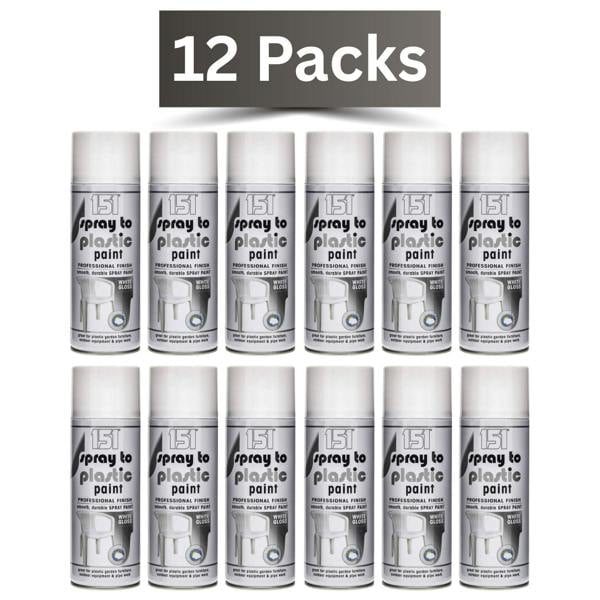 151 12X 151 White Gloss Plastic Spray Paint 400ml