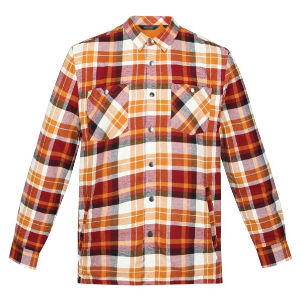 Regatta Mens Thamos Checked Long-Sleeved Shirt - Cathay Spice - 