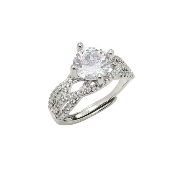 Say It With Adjustable Round Cut Fancy Band Ring - Silver