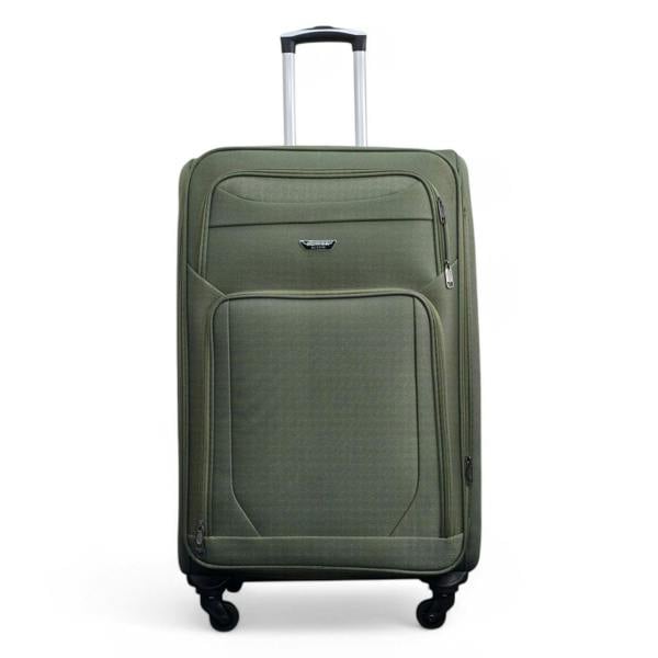 Infinity Luggage Soft Shell Lightweight Nylon Suitcase Set 4 Wheel Travel Case Holiday Bags