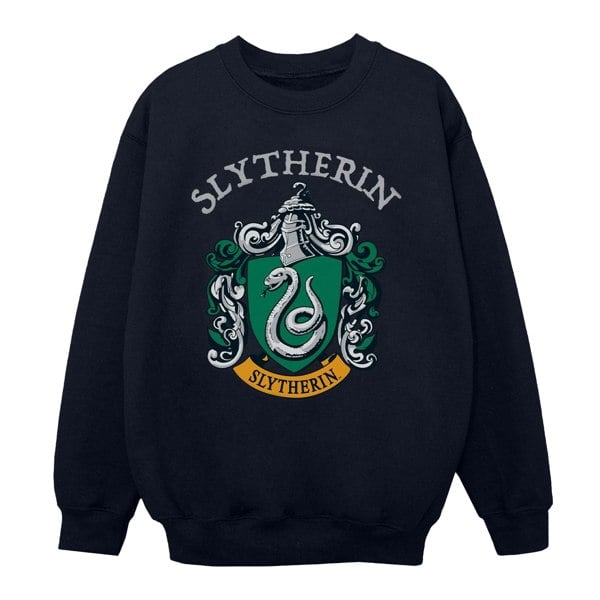 Harry Potter Boys Slytherin Crest Sweatshirt - Navy Blue