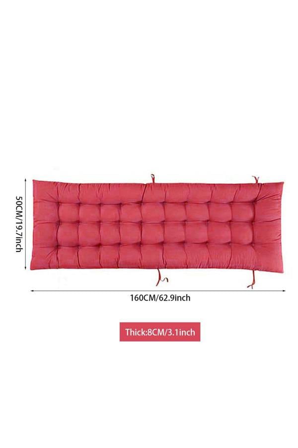 Living and Home Red Sun Lounger Cushion Garden Bench Cushion with Anti-Slip Cover , 160 cm W x 50cm D