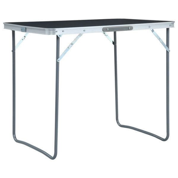 Berkfield Foldable Camping Table with Metal Frame 80x60 cm Grey