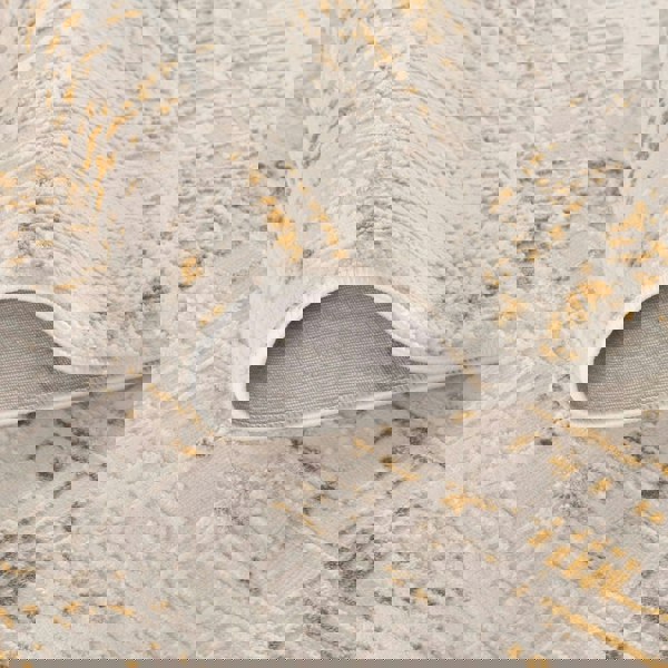 abstract rug, gold-cream colours, anti-allergic, and non-static properties
