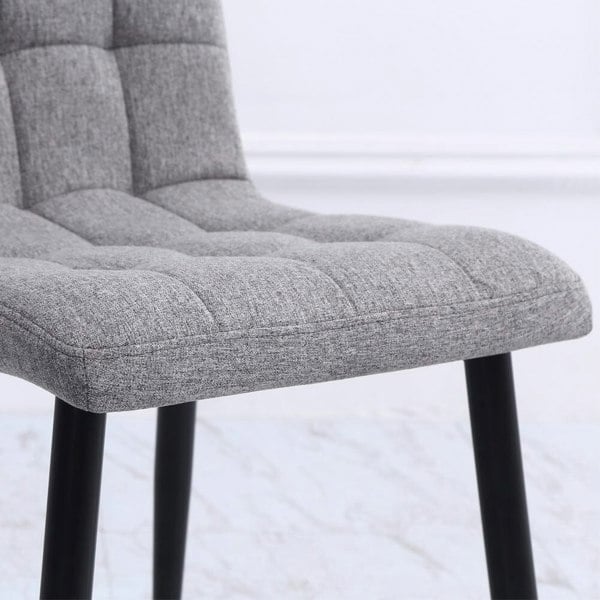 44 cm Height Set of 4 Tufted Modern Armless Dining Chairs with Metal Legs Dining Chairs Living and Home