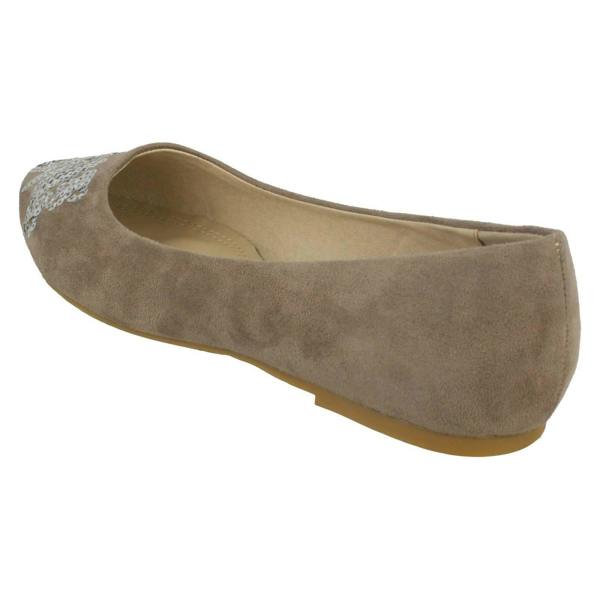 Spot On Ladies Spot On Flat Pointed Toe Ballerinas