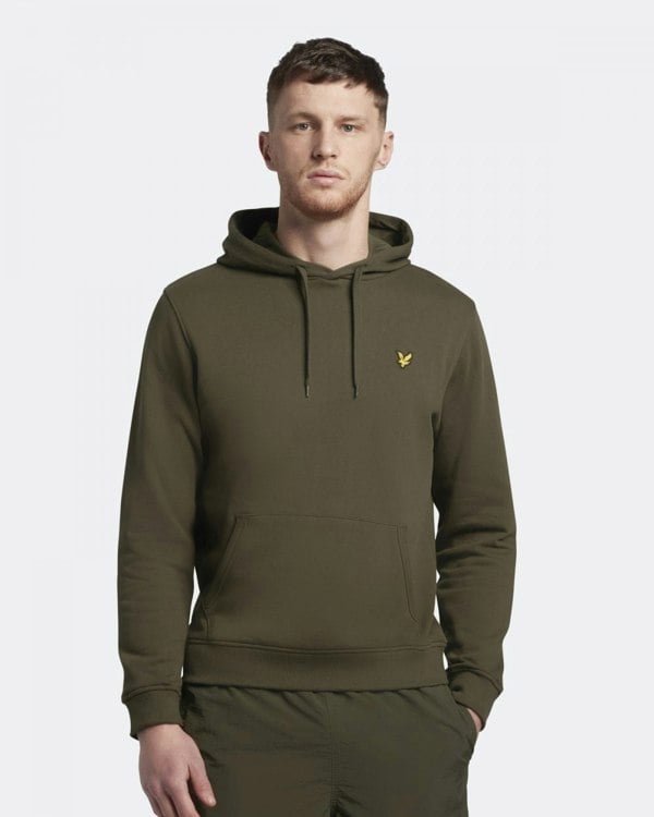 Lyle & Scott Mens Pullover Hoodie - W485 Olive
