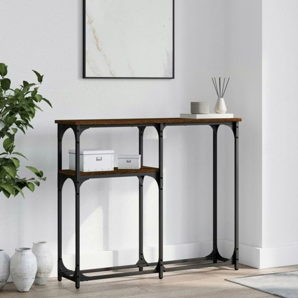 Berkfield Console Table Brown Oak 90x22.5x75 cm Engineered Wood