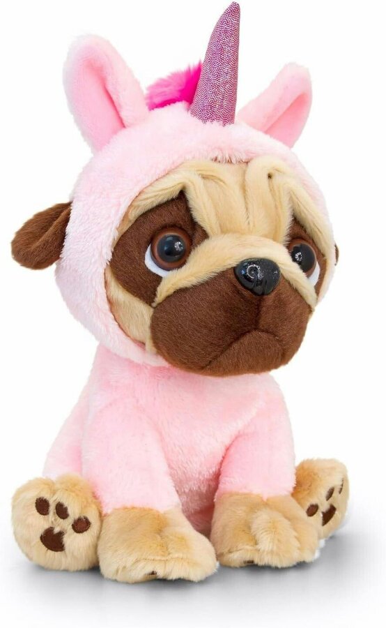 Keel Toys Pugsley Unicorn Pug Soft Toy 20cm – Assorted