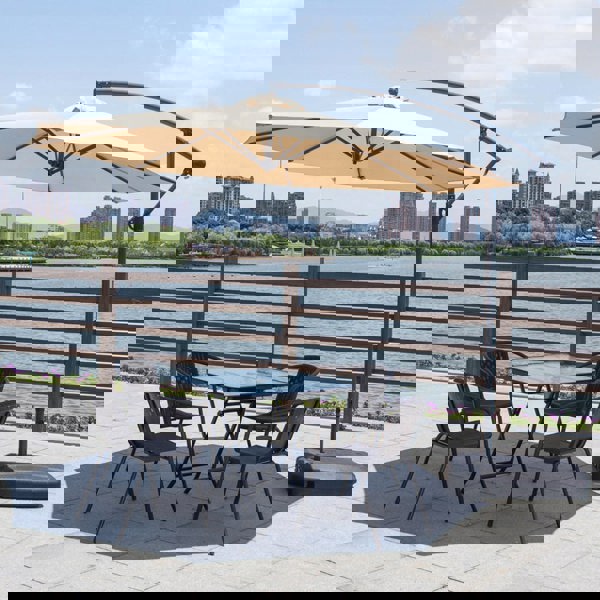 3/5pcs Garden Patio Dining Set Outdoor Furniture Garden Dining Sets Living and Home 4 Chairs with a Table Black