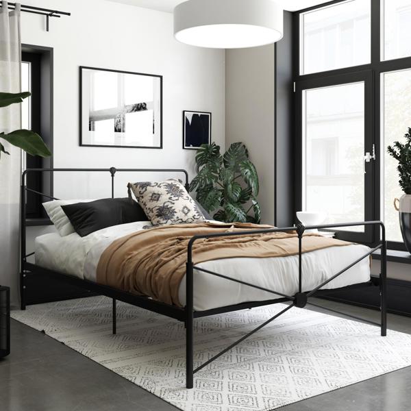 Dorel Home Leopold Metal Bed Black - Double