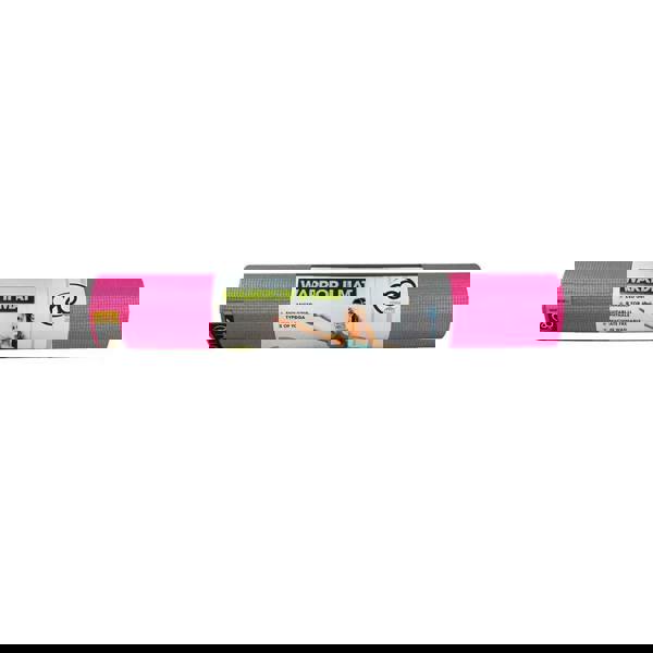 Pink Fitness Mad Warrior Yoga Mat II 4mm with warrior ii text