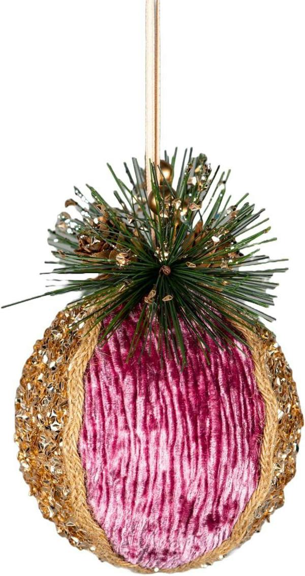 11.5cm Pink Glitter Christmas Hanging Bauble Decoration for Trees, Wreaths and Garlands image 4