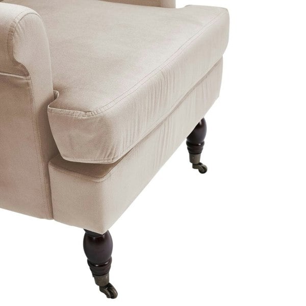Contemporary Velvet upholstered Armchair with Casters Armchair Living and Home