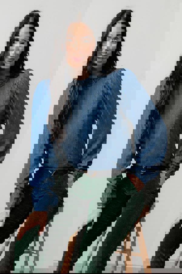 Rosewood Tencel™ Denim Top Blue | Lily and Me Clothing