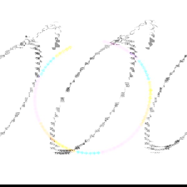 Spero London Pastel Color Colourful Sterling Silver Tennis Bracelet