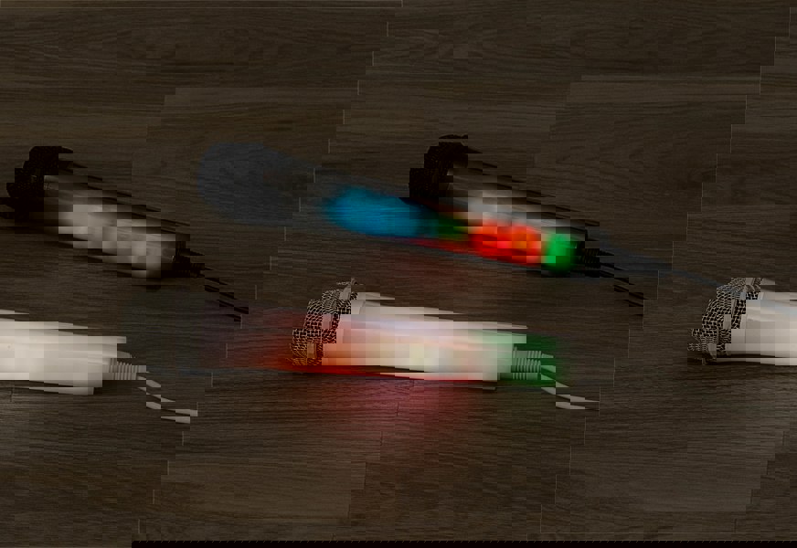 Mr Entertainer Dynamic Vocal Microphone with LED Lights White