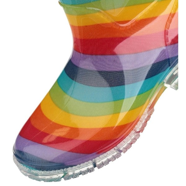 Cotswold PVC Jnr PVC Girls Rainbow Wellington Boots