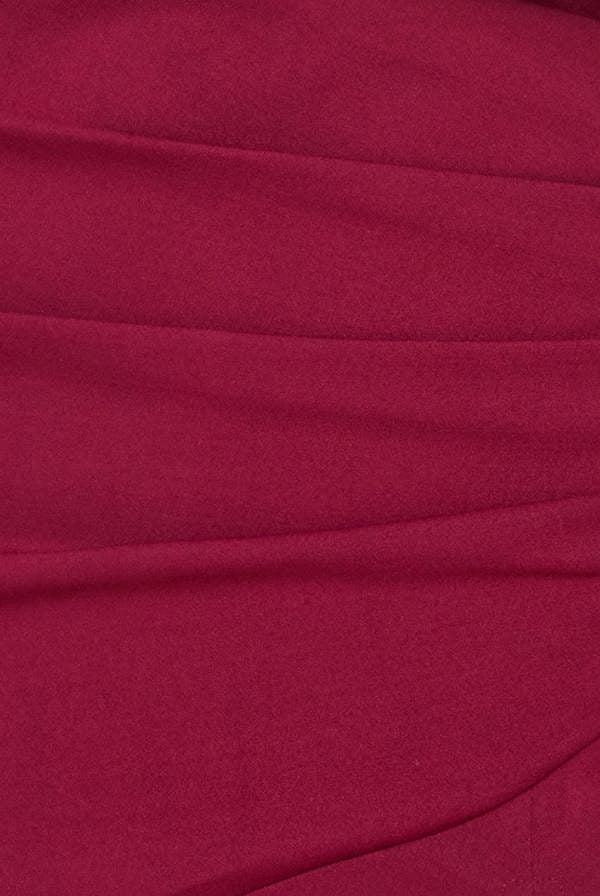 Scuba Crepe Off Shoulder Front Split Maxi Dress - Wine DR2930