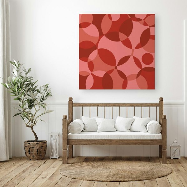 Warren Reed Red Circle Pattern Canvas