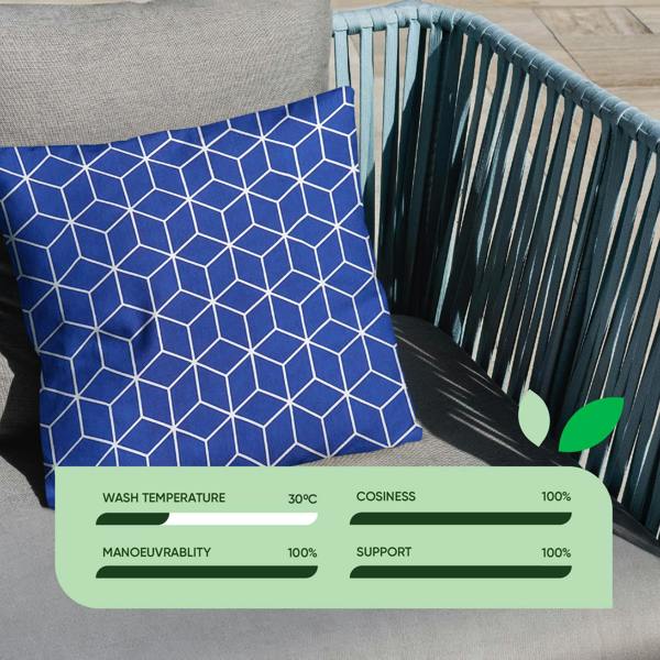 Gardenwize Pair of Outdoor Scatter Cushions – Blue Cube Design
