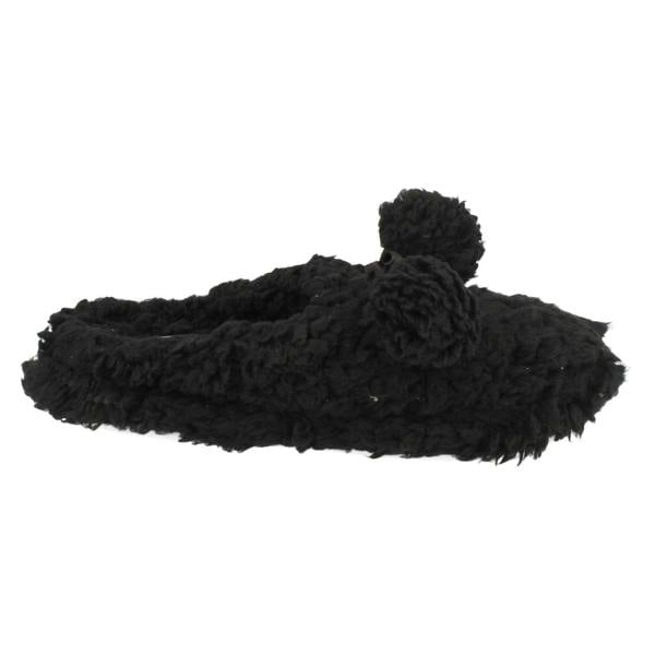 Eaze Ladies Eaze Fluffy Pom Pom Front Slippers