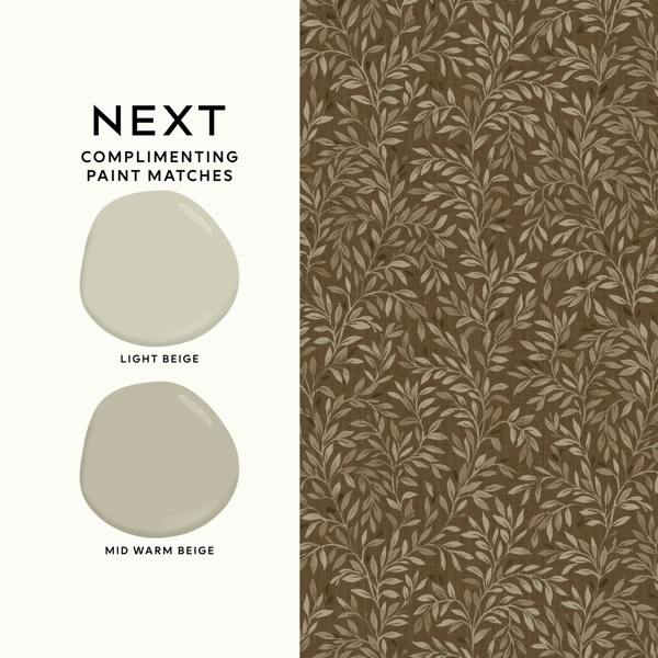 Next Ditsy Leaf Ochre Wallpaper