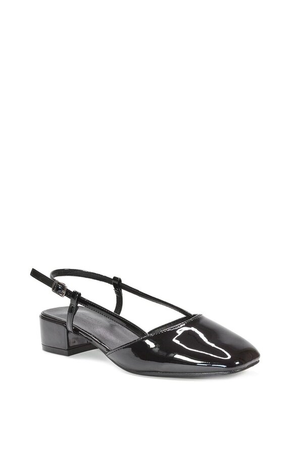 XY LONDON Slingback Court Shoes With Low Block Heel