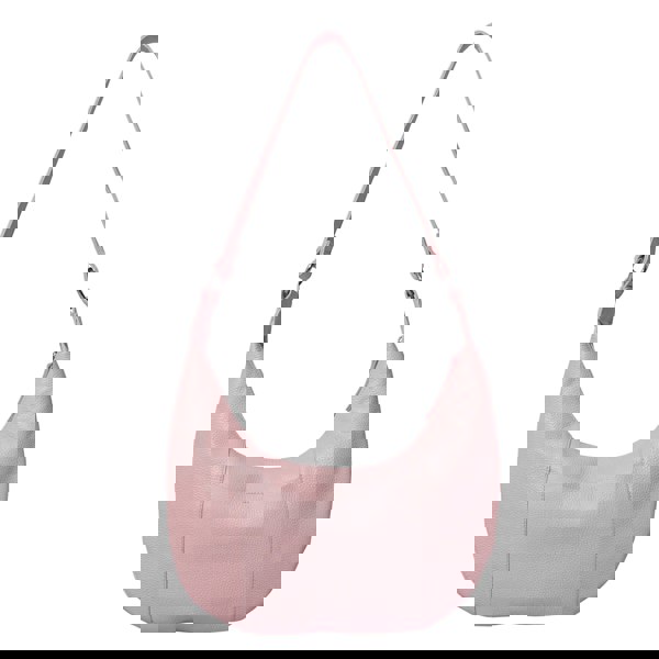 Assots London 'LUNA' Pastel Pink Pleated Real Leather Shoulder Hobo Bag