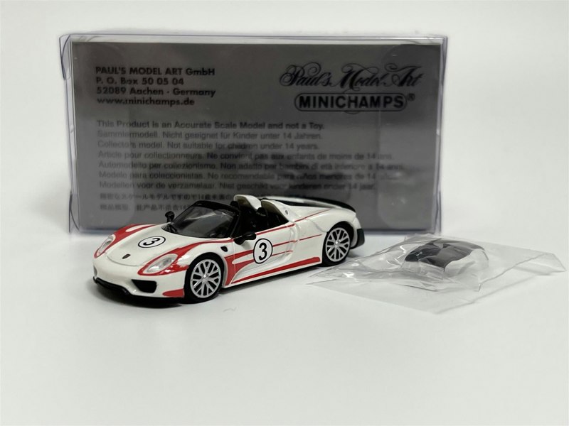 Minichamps Porsche 918 Spyder Salzburg Racing Design 2013 White With Red Stripes 2013 1:87 Minichamps 870062137