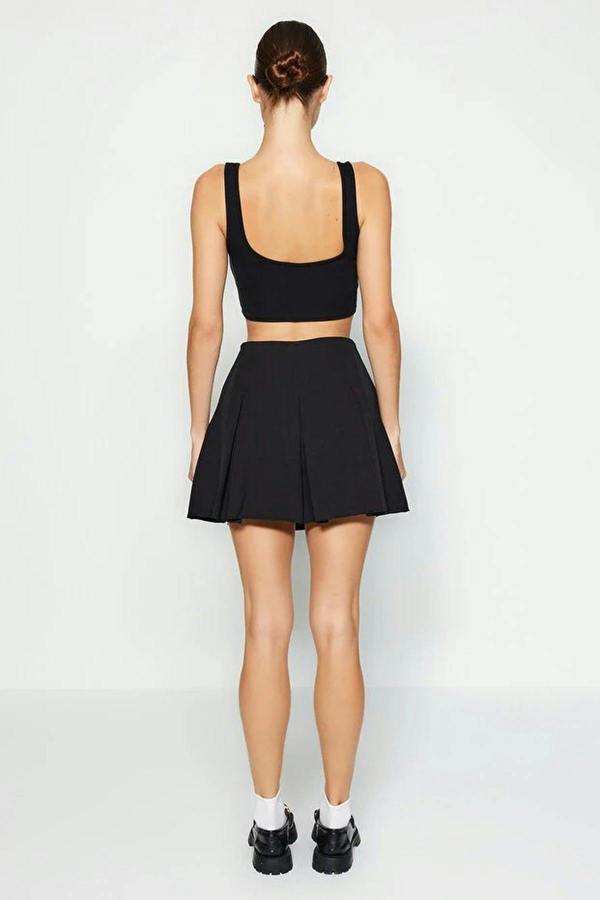 WOVCOR Pleated Woven Short Skirt