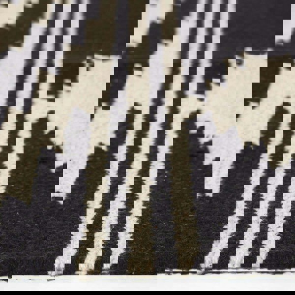 HOMESCAPES Dinan Black & White Kilim Cotton Rug