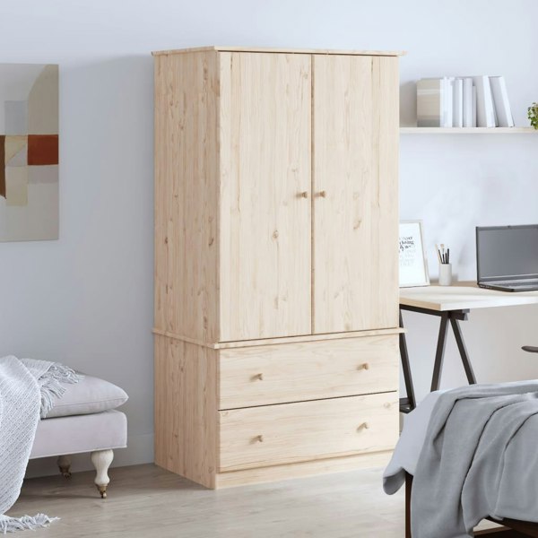 Berkfield Wardrobe ALTA 90x55x170 cm Solid Wood Pine